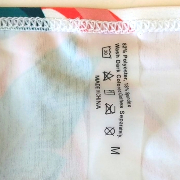 GREEN TWIST FRONT WRAP BIKINI TOP WHITE FLORAL HI-WAISTED BOTTOMS SZ MEDIUM NWOT - Picture 6 of 12